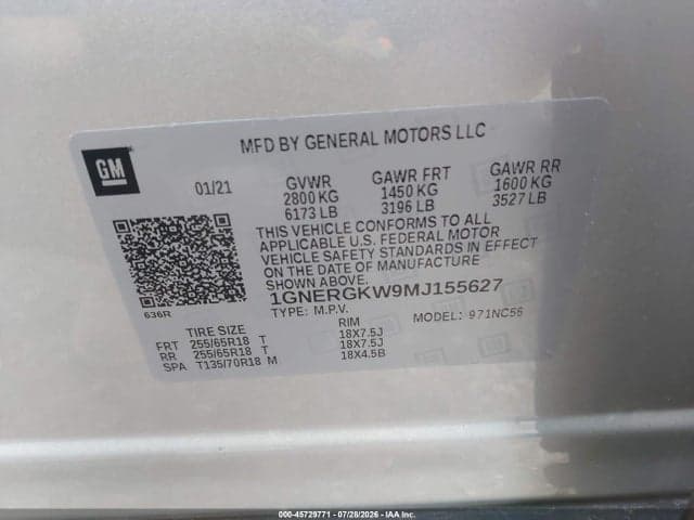 2021 CHEVROLET TRAVERSE FWD LT CLOTH 9