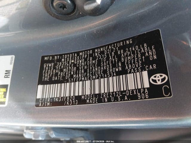 2021 TOYOTA COROLLA LE 9