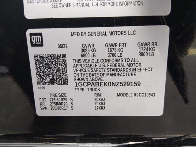 2022 CHEVROLET SILVERADO 1500 2WD SHORT BED CUSTOM 9