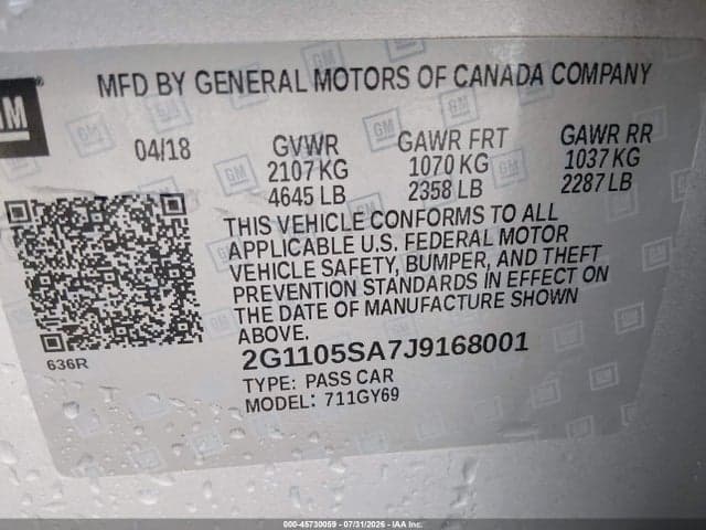 2018 CHEVROLET IMPALA 1LT 9