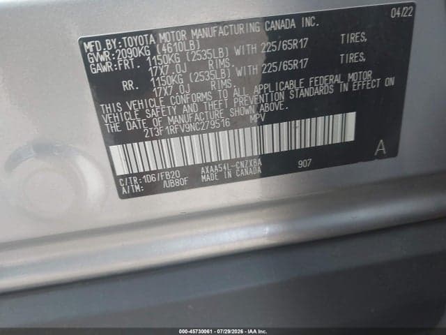 2022 TOYOTA RAV4 LE 9