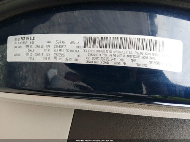 2017 CHRYSLER PACIFICA TOURING 2
