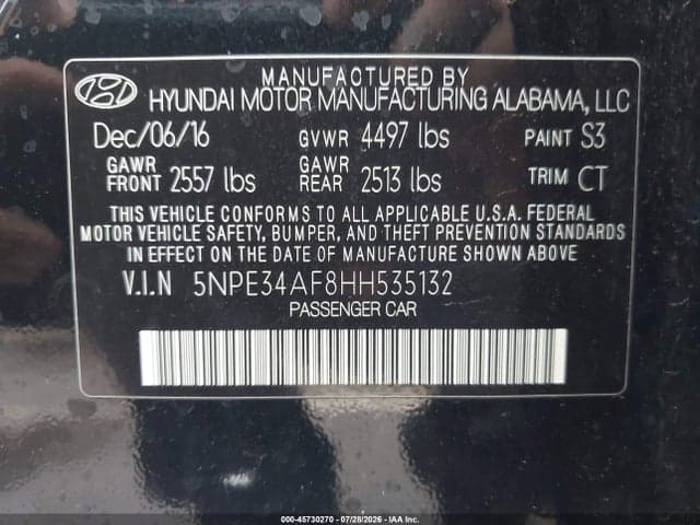 2017 HYUNDAI SONATA SPORT 9