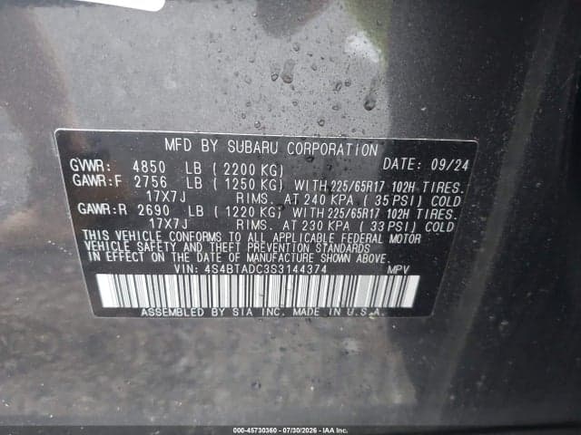 2025 SUBARU OUTBACK PREMIUM 9