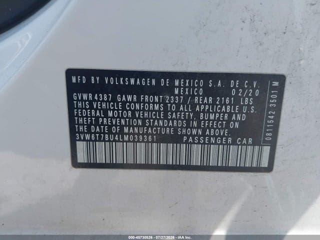 2020 VOLKSWAGEN JETTA GLI 2.0T AUTOBAHN/2.0T S 9