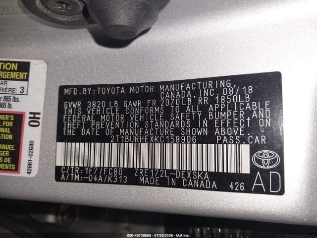 2019 TOYOTA COROLLA SE 9