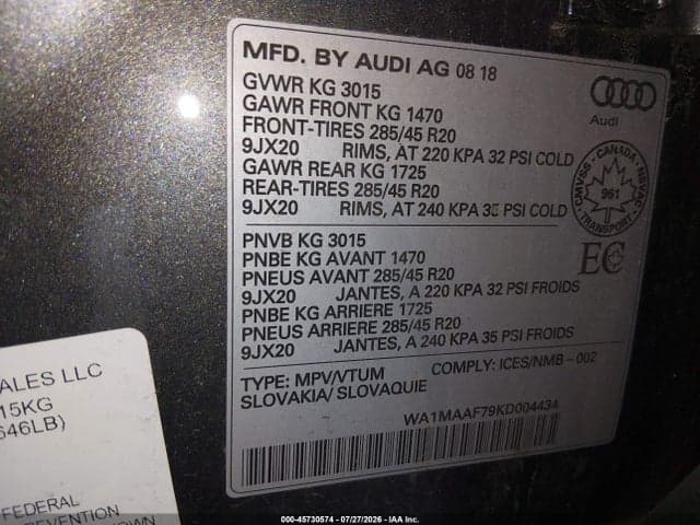 2019 AUDI Q7 55 PROGRESSIV 9