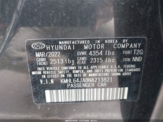 2022 HYUNDAI SONATA SEL 9