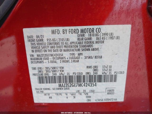 2021 FORD ECOSPORT SE 9
