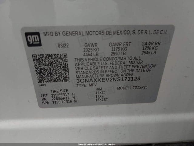 2022 CHEVROLET EQUINOX FWD LT 9