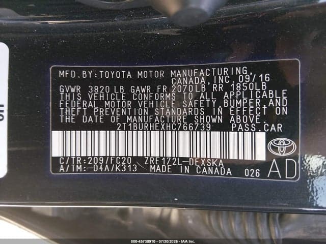 2017 TOYOTA COROLLA SE 9