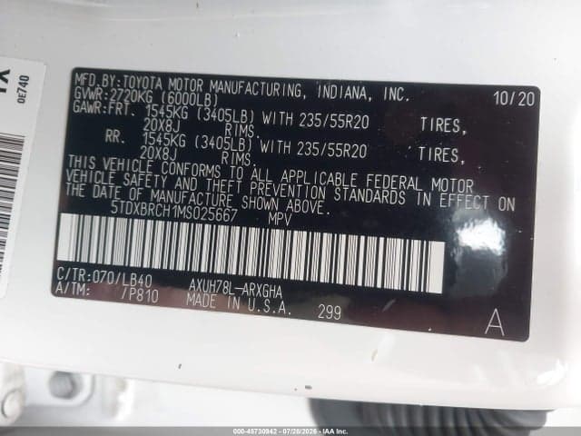 2021 TOYOTA HIGHLANDER HYBRID LIMITED 9