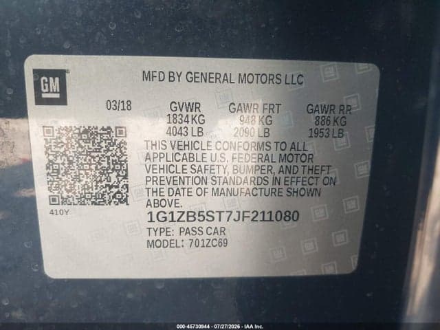 2018 CHEVROLET MALIBU 1LS 9