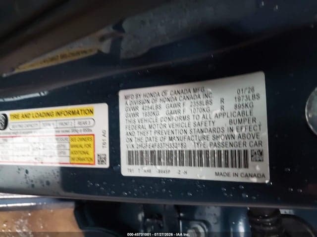2026 HONDA CIVIC HYBRID SPORT/SPORT TOURING 9