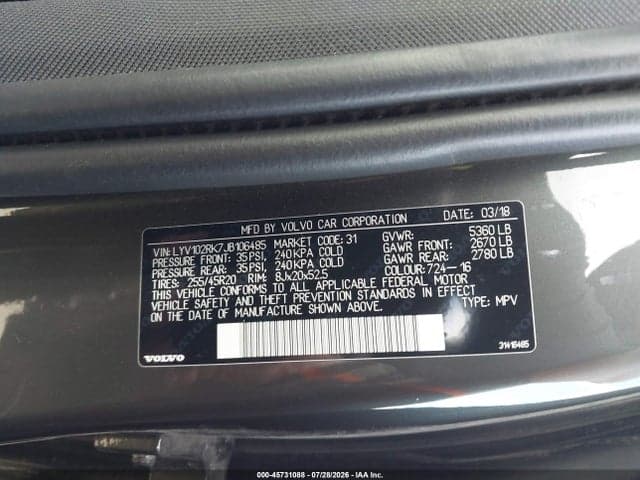2018 VOLVO XC60 T5 MOMENTUM 9