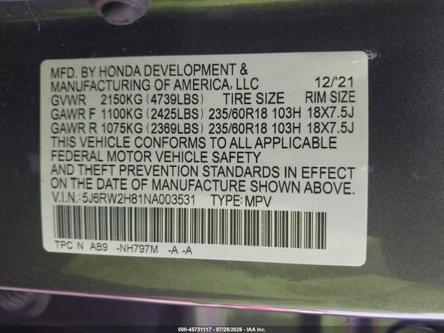 2022 HONDA CR-V AWD EX-L 9