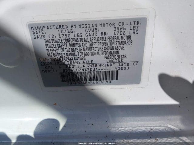 2019 NISSAN VERSA 1.6 SV 9