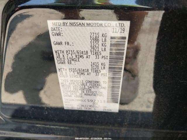 2020 NISSAN PATHFINDER SV 4WD 9