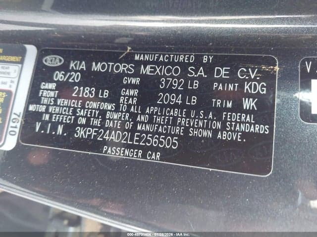 2020 KIA FORTE LXS 9