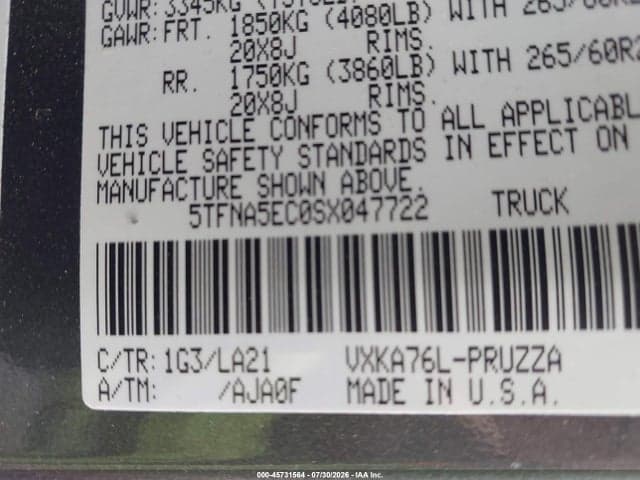 2025 TOYOTA TUNDRA PLATINUM 9