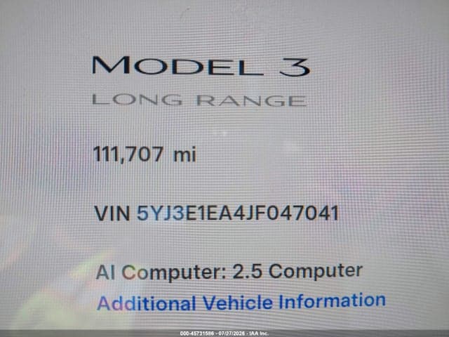 2018 TESLA MODEL 3 LONG RANGE/MID RANGE 7