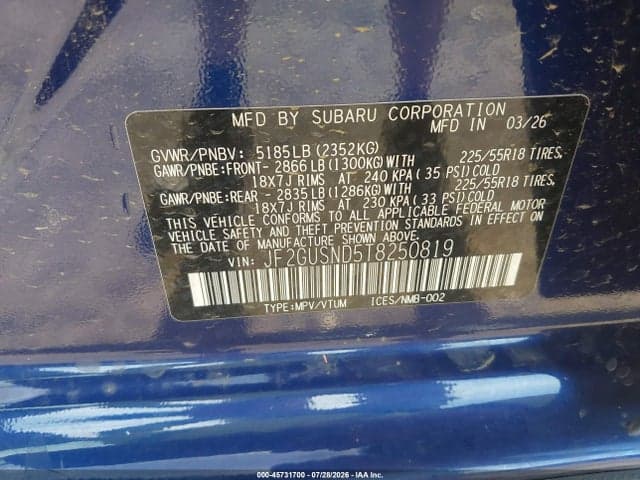 2026 SUBARU CROSSTREK LIMITED 9