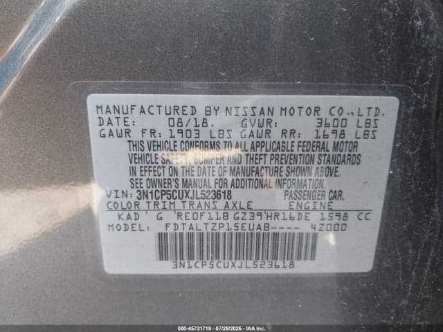 2018 NISSAN KICKS SR 9
