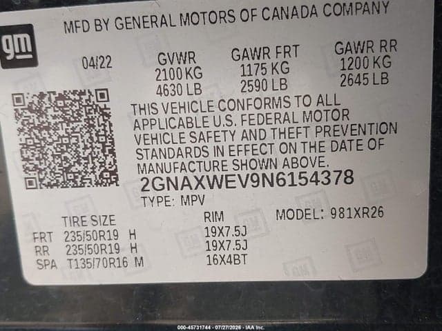 2022 CHEVROLET EQUINOX AWD RS 9