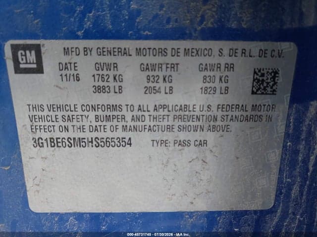2017 CHEVROLET CRUZE LT AUTO 9