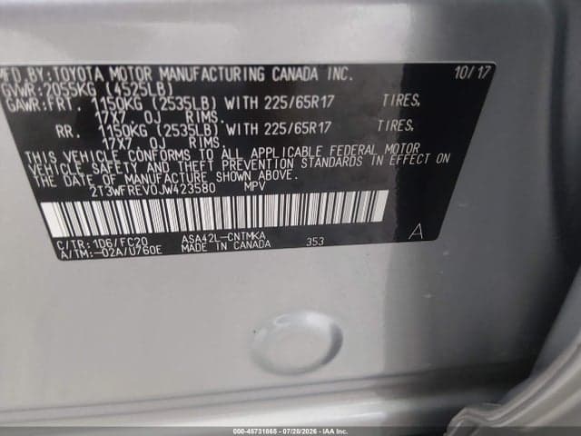 2018 TOYOTA RAV4 XLE 9