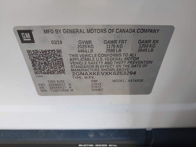 2019 CHEVROLET EQUINOX LT 9