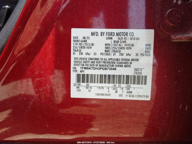 2023 FORD EXPLORER XLT 9