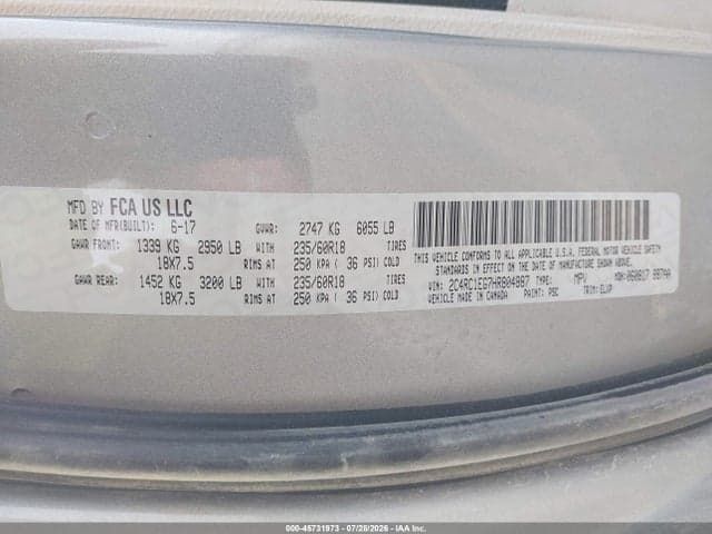 2017 CHRYSLER PACIFICA TOURING-L PLUS 9