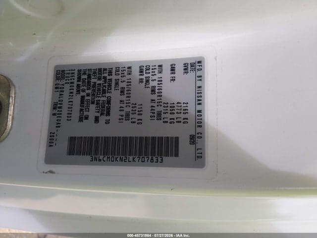 2020 NISSAN NV200 CARGO S XTRONIC CVT 9