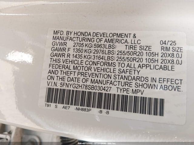 2025 HONDA PILOT TOURING 9