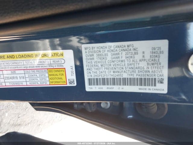 2026 HONDA CIVIC SPORT 9