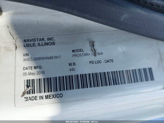2017 INTERNATIONAL PROSTAR+ 8