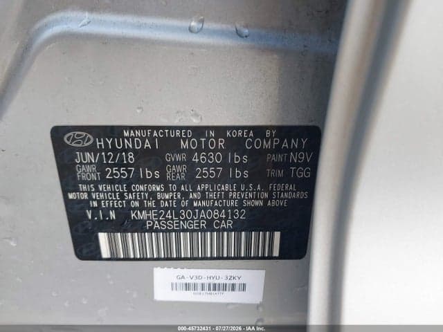 2018 HYUNDAI SONATA HYBRID SE 9