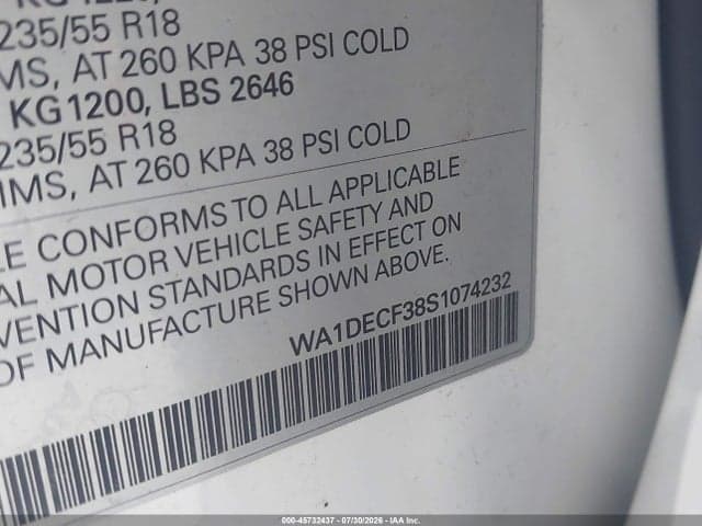 2025 AUDI Q3 PREMIUM 45 TFSI S LINE QUATTRO TIPTRONIC 9
