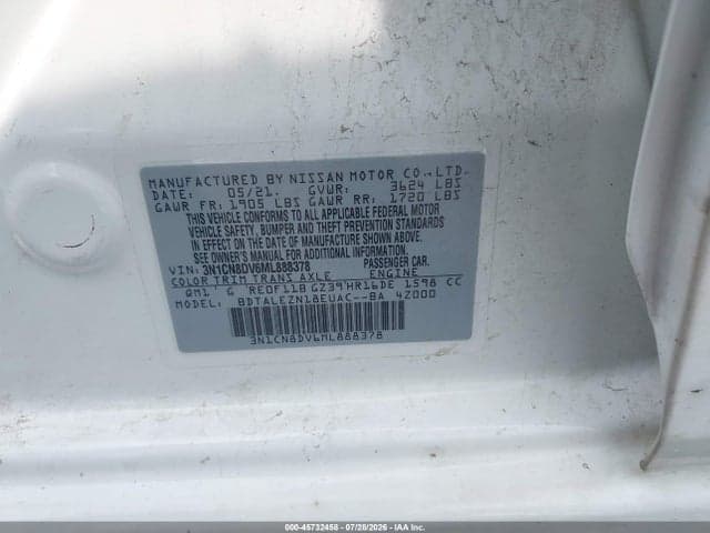 2021 NISSAN VERSA S XTRONIC CVT 9