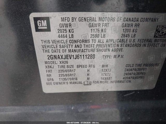 2018 CHEVROLET EQUINOX LT 9