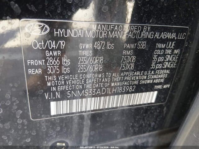 2020 HYUNDAI SANTA FE SEL 9