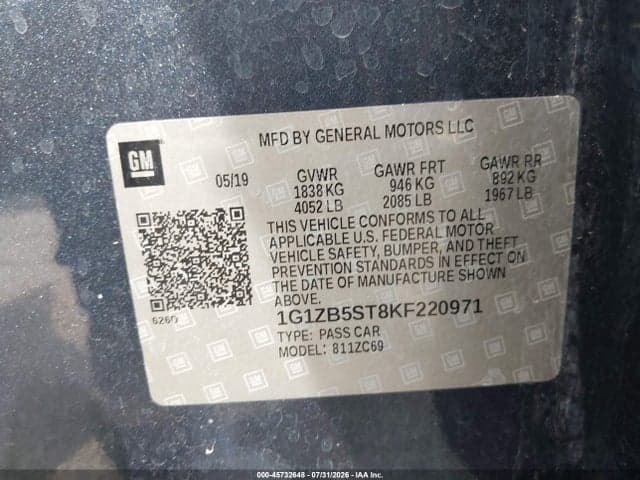 2019 CHEVROLET MALIBU 1LS 9