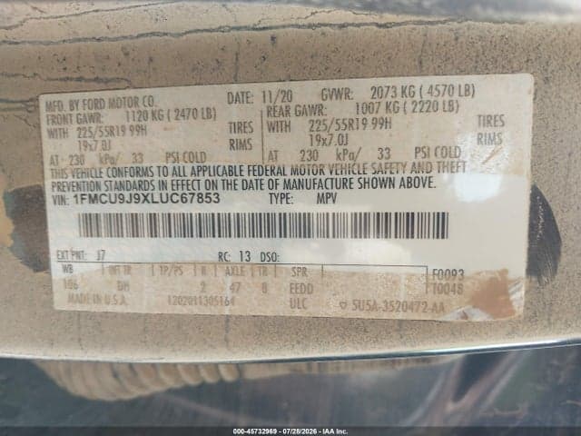 2020 FORD ESCAPE TITANIUM 9