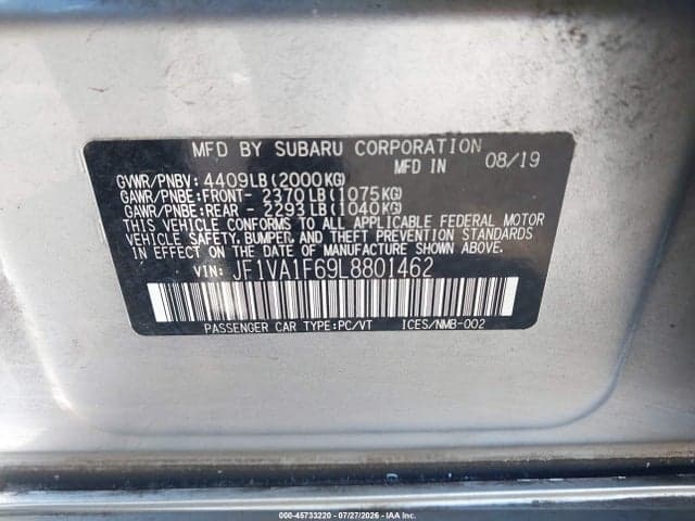 2020 SUBARU WRX PREMIUM 9