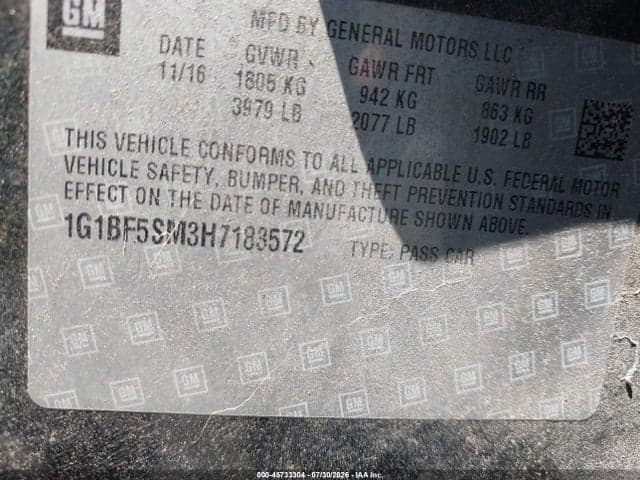 2017 CHEVROLET CRUZE PREMIER AUTO 9