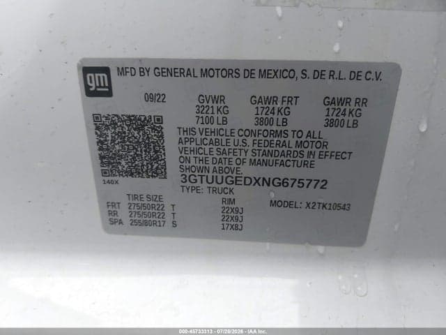 2022 GMC SIERRA 1500 4WD SHORT BOX DENALI 9