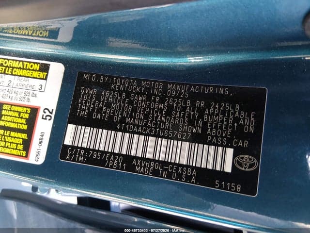 2026 TOYOTA CAMRY SE 9