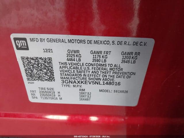 2022 CHEVROLET EQUINOX FWD LT 9