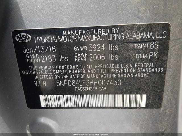 2017 HYUNDAI ELANTRA SE 9